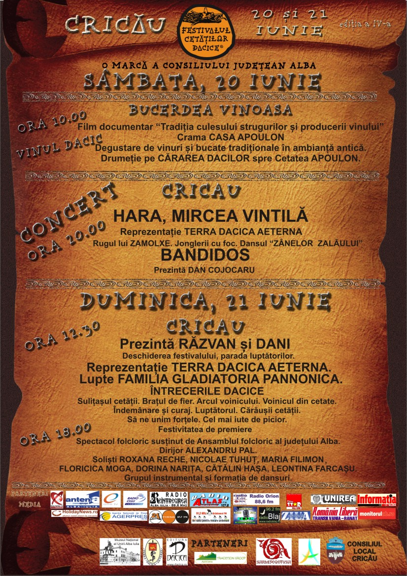 Festivalul Cetăţilor Dacice – ediţia a IV-a – 20-21 iunie 2009 - Cricău